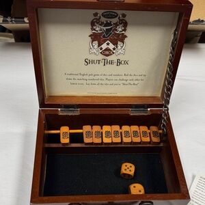 Shut-The-Box Wooden Game Set - Brown